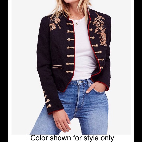 Free People Jackets & Blazers - NWT!  Free People Embroidered Band Jacket SZ Small